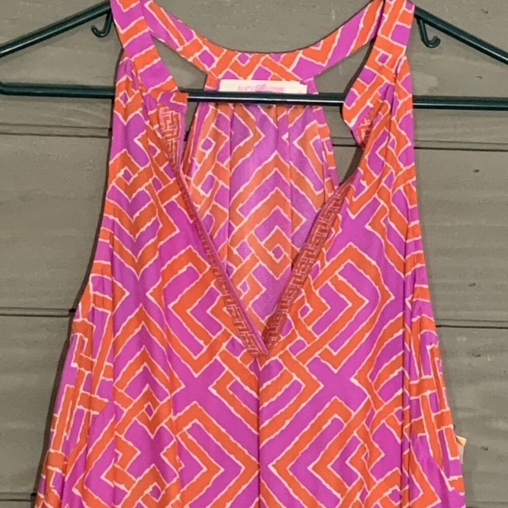 Alice & Trixie 100% Silk Dress Sundress Mini Womens L  Summer Beach Vacation - Picture 5 of 11